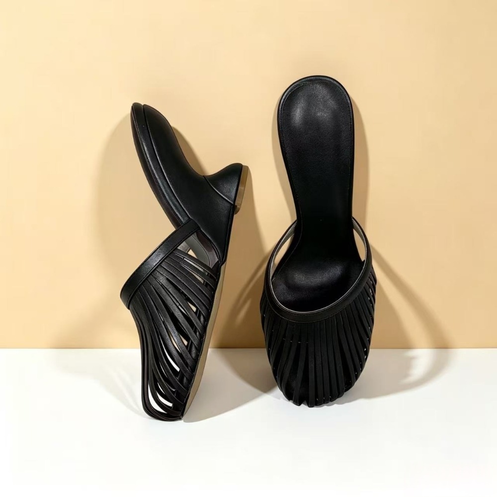 Metallic Heel Sandal - 2026 Yaz Kadın Metalik Askılı Kesik