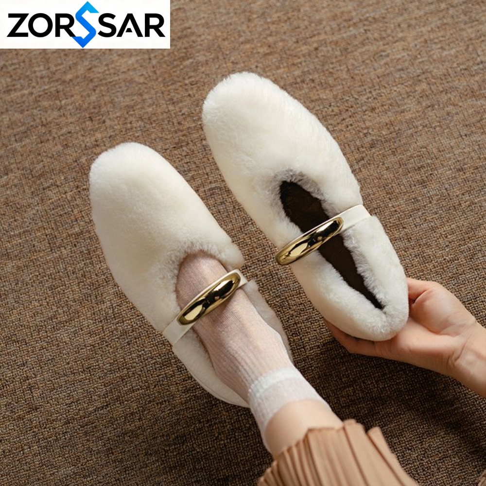 Women Shoes Japanese Brand - Moda Kare Burunlu Polar Astarlı Balerin
