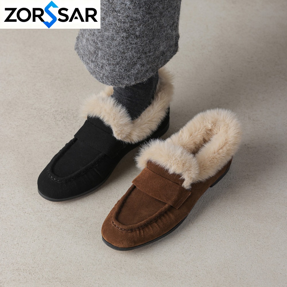 Women Shoes Japanese Brand - Lüks Marka Kürklü Mokasen Kadın 2026