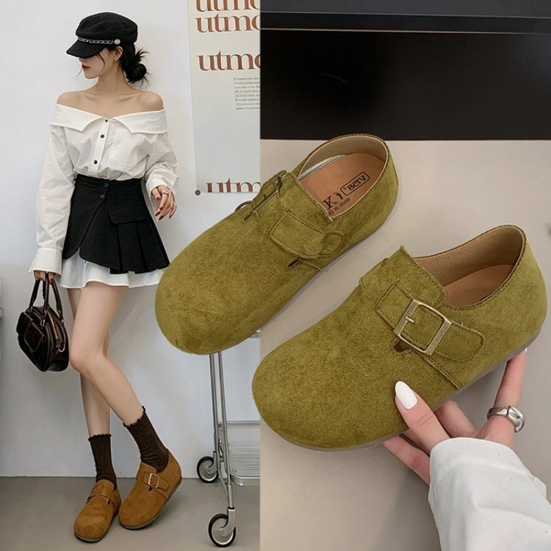 Shoes For Women Flats - Kadın Süet Kapalı Topuklu Birken Ayakkabılar