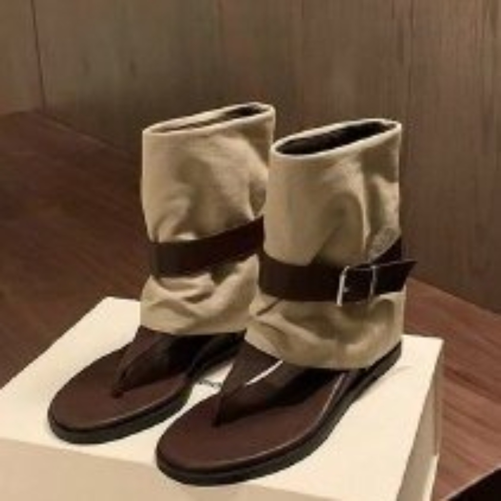 Women Shoes Boots - Kadınlar için Vintage Renk Bloklu Ayak