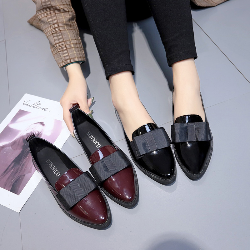 Siyah/Şarap Kırmızısı Rugan De - Shoes For Women Flats incelemesi ve fiyatı