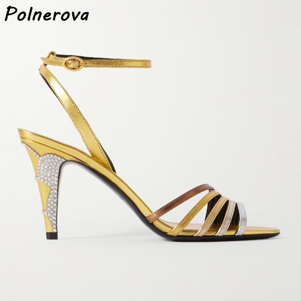 Altın Gümüş Renkli Taşlı Topuk - Metallic Heel Sandal incelemesi ve fiyatı