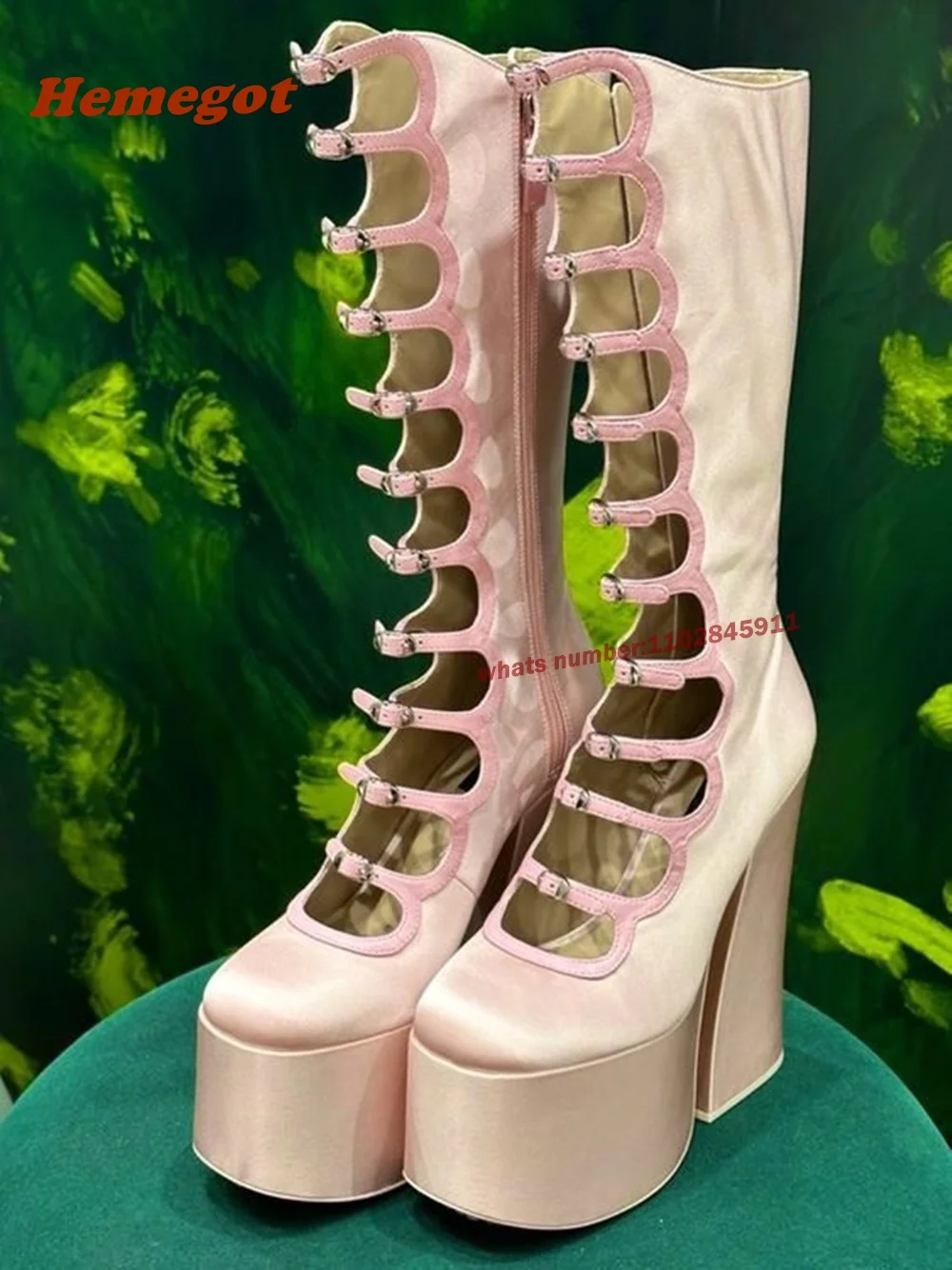 Pembe Kalın Tabanlı Oyuklu Bot - Women Shoes Boots incelemesi ve fiyatı