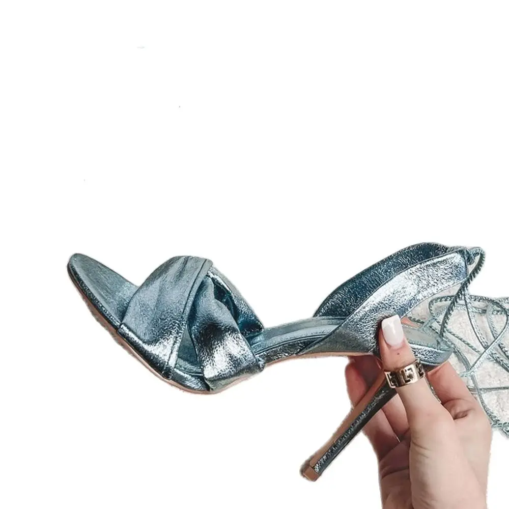 Metalik mavi Wrap topuklu sand - Metallic Heel Sandal incelemesi ve fiyatı
