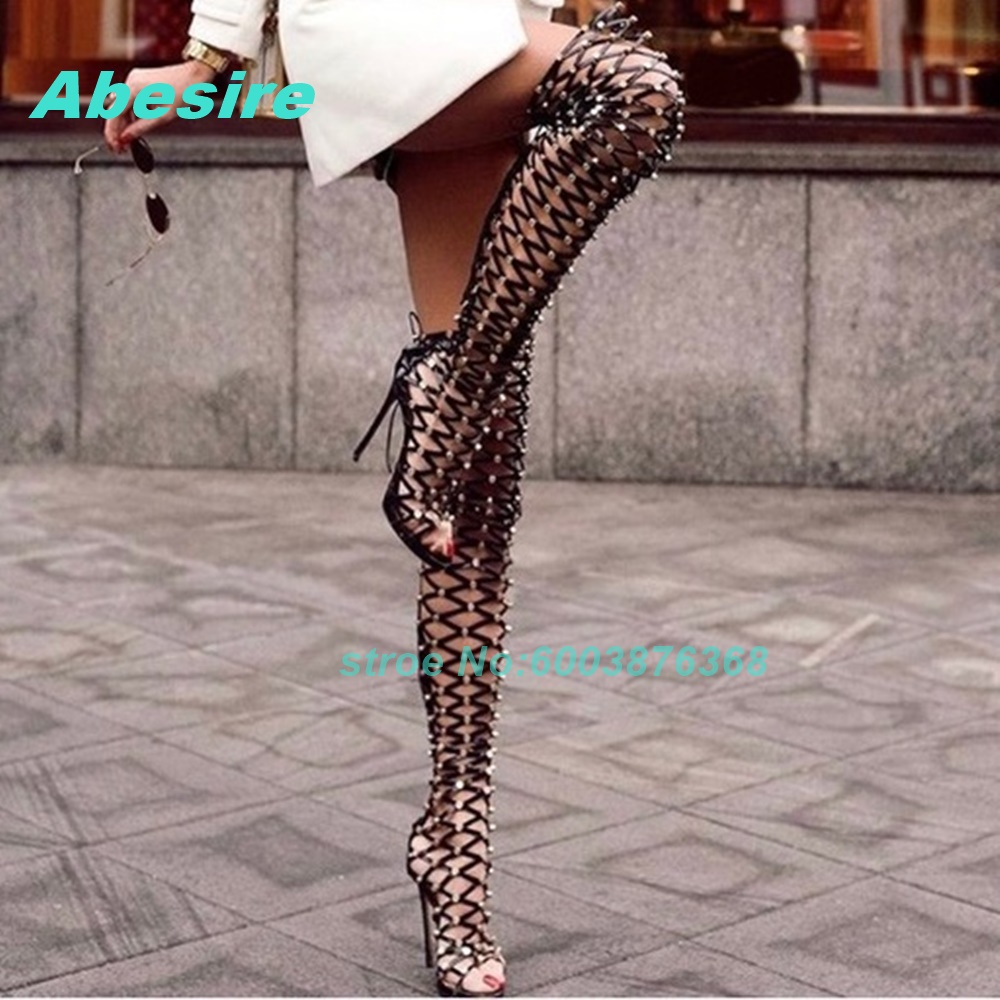 Perçinli Patchwork Çapraz Bağc - Women Shoes Boots incelemesi ve fiyatı